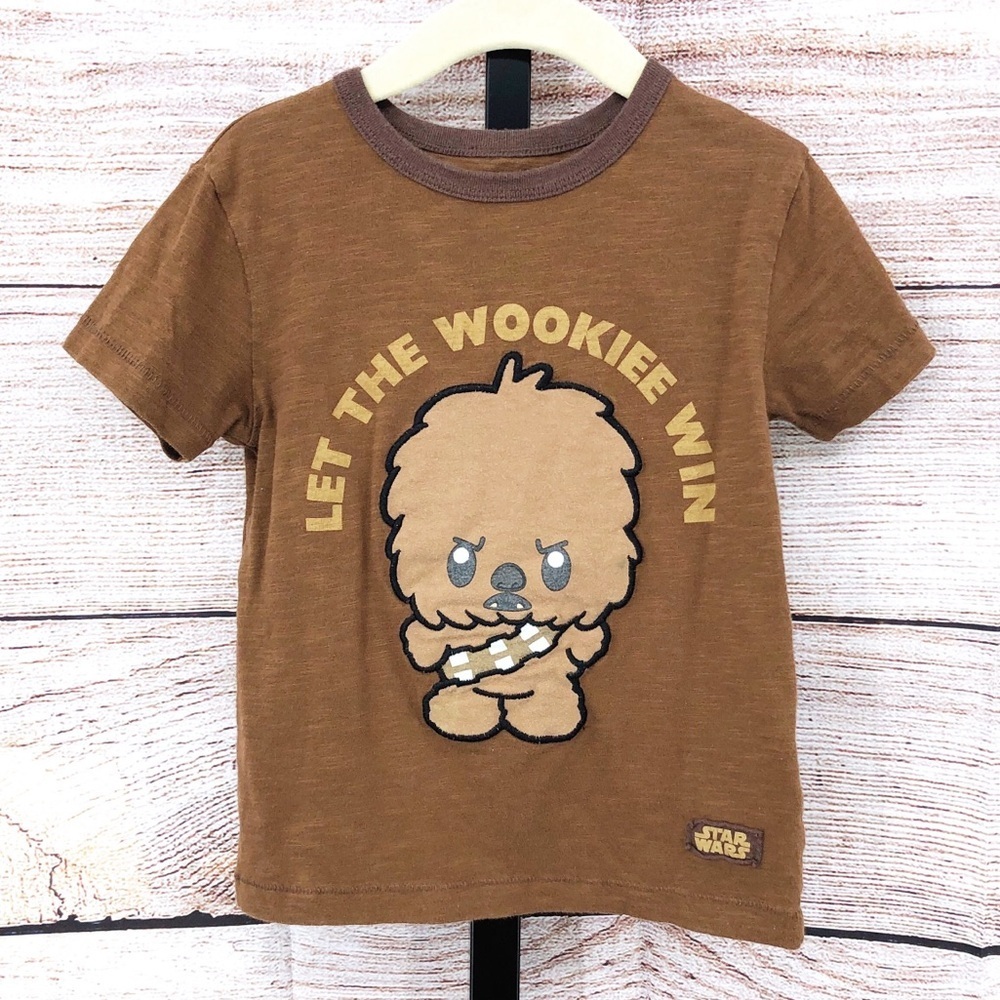 Disney Parks Star Wars Brown Chewbacca Let The Wookie Win T-shirt Size 4T